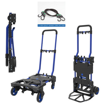 HandiMoova 2in1 70kg sack truck, multi-position 135kg folding platform trolley, multi-function hand truck