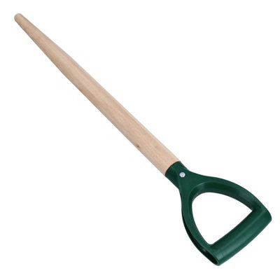 Handle Poly Top Wood Wooden Shaft D Handle Garden Shovel Fork Spade 75cm