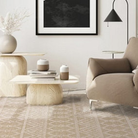 Handmade Easy to Clean Kilim Modern Wool Cream Geometric Striped Wool Rug for Living Room & Bedroom-160cm X 230cm