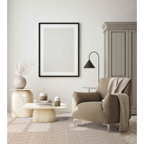 Handmade Easy to Clean Kilim Modern Wool Ivory Geometric Striped Wool Rug for Living Room & Bedroom-120cm X 170cm