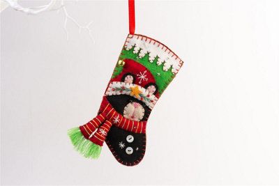 Handmade Felt Cat Christmas Tree Treats Stocking - 15.5 cm