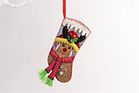 Handmade Felt Dog Christmas Tree Treats Stocking - 15.5 cm