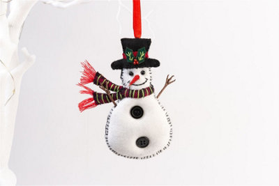 Handmade Felt Snowman Christmas Tree Hanging Decoration -11.5 cm