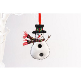 Handmade Felt Snowman Christmas Tree Hanging Decoration -11.5 cm