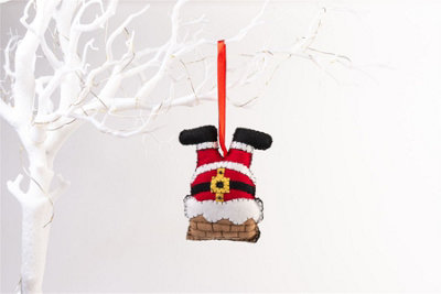 Handmade Felt 'When Santa Got Stuck In The Chimney' Christmas Tree Hanging Decoration - 11.5 cm