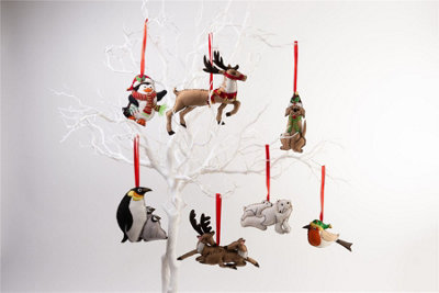 Handmade Felt 'When Santa Got Stuck In The Chimney' Christmas Tree Hanging Decoration - 11.5 cm