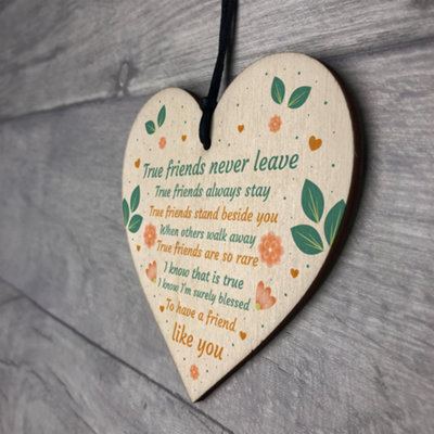Handmade Friendship Gift Hanging Heart Best Friend Sign Motivational ...