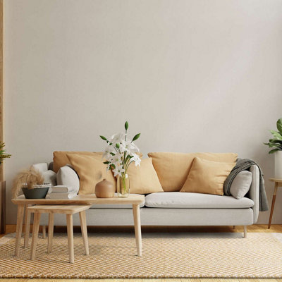 Handmade Kilim Modern Beige Geometric Cotton Jute Easy to Clean Rug for Living Room and Bedroom-120cm X 170cm