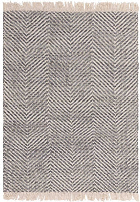 Handmade Kilim Modern Grey Geometric Cotton Jute Rug for Living Room and Bedroom-200cm X 290 cm