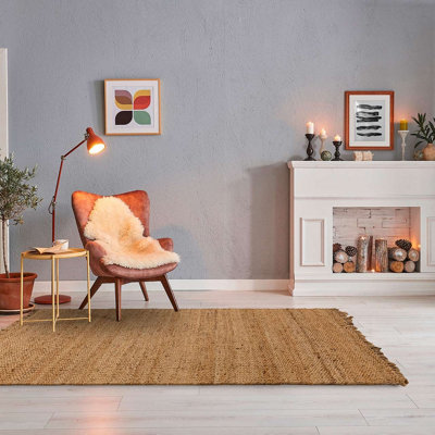 Handmade Kilim Modern Natural Plain Easy to Clean Jute Rug for Living Room Bedroom & Dining Room