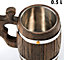 Handmade Large Oak Wooden Tankard Mug - Amazing Craftsmanship and Quality Materials - Metal Lining, Long-Lasting & Heavy Duty Mug