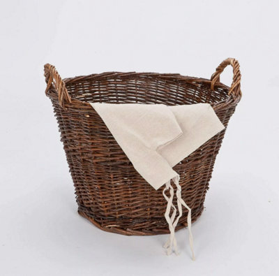 Handmade Large Rustic Wicker Log Basket H42 x W56 x D28cm- Fire161