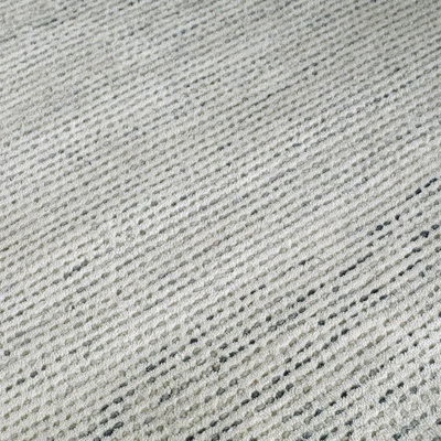 Handmade Luxurious Easy to Clean Modern Grey Wool Dotted Rug for Living Room & Bedroom-120cm X 170cm