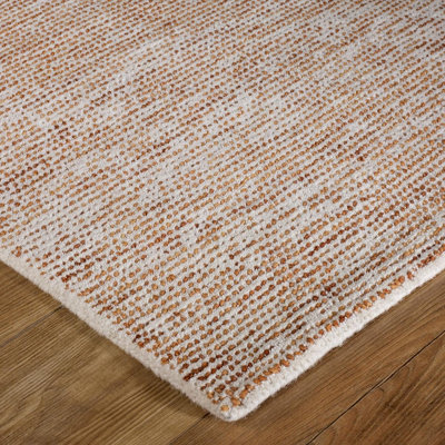 Handmade Luxurious Easy to Clean ModernOrange Wool Dotted Rug for Living Room & Bedroom-80cm X 150cm