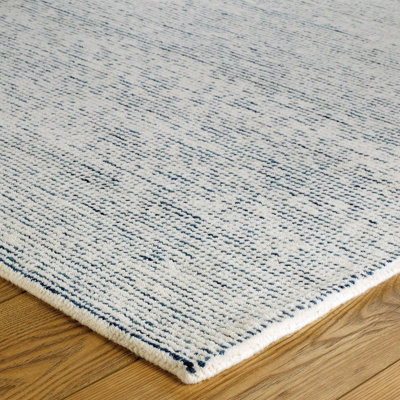 Handmade Luxurious Modern Easy to Clean Dotted Blue Wool Rug for Living Room Bedroom & Dining Room-80cm X 150cm