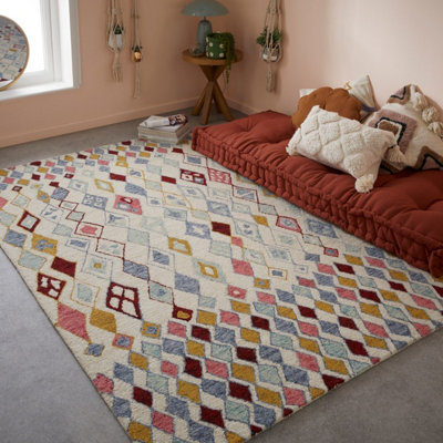 Handmade Luxurious Modern Wool Easy to Clean Abstract Geometric ...
