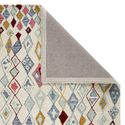 Handmade Luxurious Modern Wool Easy to Clean Abstract Geometric Multicolored Rug for Living Room & Bedroom-160cm X 230cm - 5