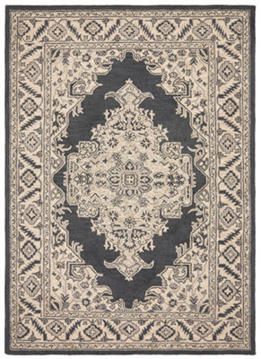 Handmade Luxurious Traditional Persian Wool Easy to Clean Floral Dining Room Bedroom And Living Room-120cm X 170cm