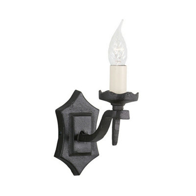 Handmade Medieval Black Wall Light Sconce with LED E14 Bulb