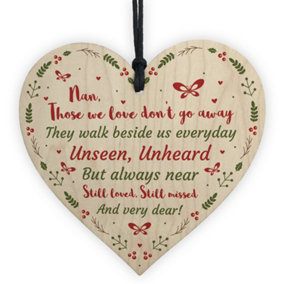 Handmade Memorial Gift Wooden Heart Remembrance Plaque For Nan Keepsake Gifts