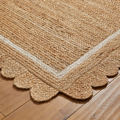 Handmade Modern Natural Easy to Clean Bordered Rug for Living Room Dining Room & Bedroom-160cm X 230cm