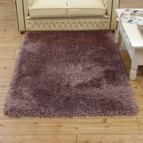 Handmade Modern Plain Shaggy Sparkle Easy to clean Rug for Bed Room Living Room and Dining Room-100cm X 150cm