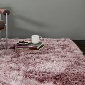 Handmade Modern Plain Shaggy Sparkle Easy to clean Rug for Bed Room Living Room and Dining Room-65cm X 135cm