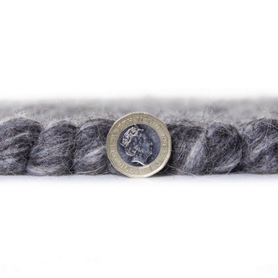Handmade Modern Plain Wool Easy to Clean Textured Charcoal Rug for Living Room & Bedroom-200cm X 290cm