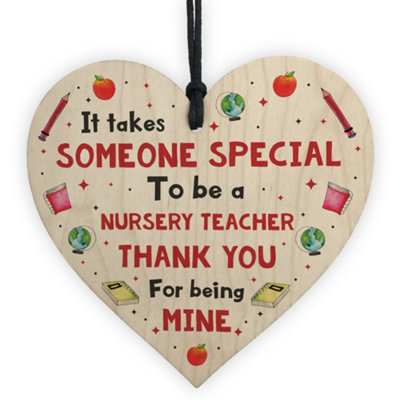 Handmade Nursery Teacher Thank You Leaving Gift For School Nursery Wood ...