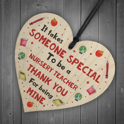 Handmade Nursery Teacher Thank You Leaving Gift For School Nursery Wood ...