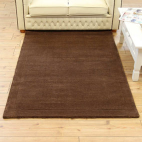 Handmade Plain Wool Modern Easy to clean Rug for Bed Room Living Room and Dining Room-120cm X 170cm
