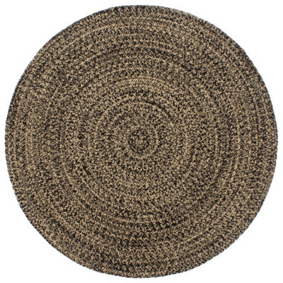 Handmade Rug Jute Black and Brown 180 cm