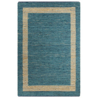 Handmade Rug Jute Blue 80x160 cm