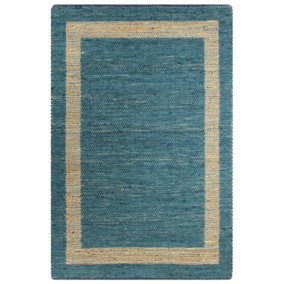 Handmade Rug Jute Blue 80x160 cm