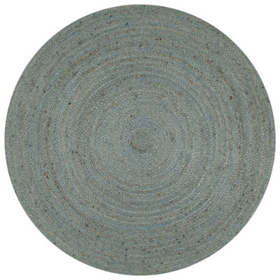 Handmade Rug Jute Round 150 cm Olive Green