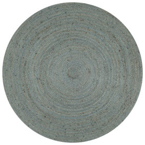 Handmade Rug Jute Round 150 cm Olive Green