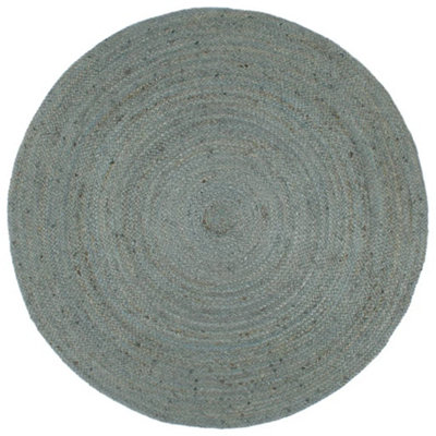 Handmade Rug Jute Round 240 cm Olive Green