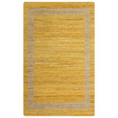 Handmade Rug Jute Yellow 120x180 cm | DIY at B&Q