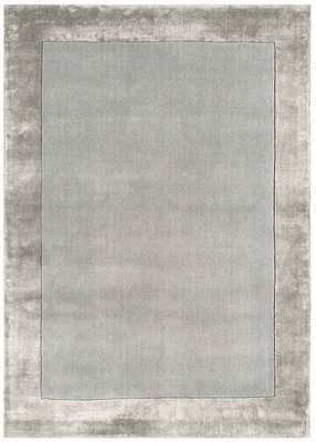 Handmade Rug, Silver Living Room Rug, Modern 10mm Thick Rug, Stain-Resistant Bordered Dining Room Rug-80cm X 150cm
