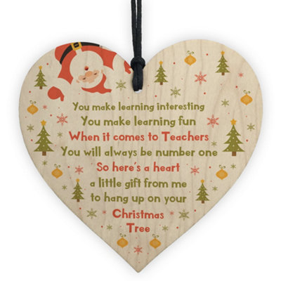 Handmade Teacher Gift Wooden Heart Thank You Leaving Gift For Teacher ...