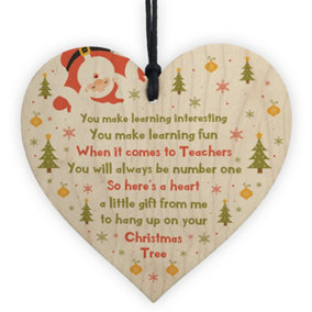 Handmade Teacher Gift Wooden Heart Thank You Leaving Gift For Teacher Assistant