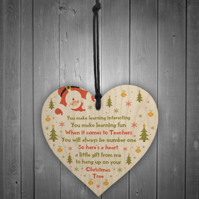 Handmade Teacher Gift Wooden Heart Thank You Leaving Gift For Teacher ...