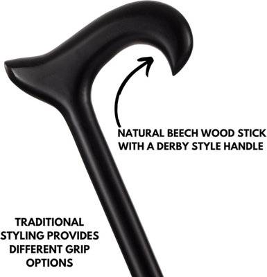 Solid Wooden Walking Sticks For Men With Ferrule, Handmade (93cm