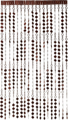 Handmade Wooden Beaded Door Curtain Screen (90 x 200cm) - Dark Brown ...