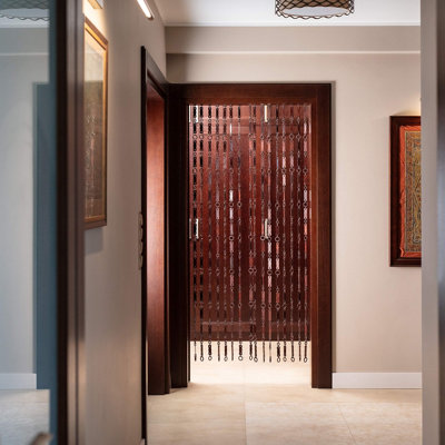Handmade Wooden Beaded Door Curtain Screen (90 x 200cm) - Dark Brown Color - Easy Installation for Hanging Beaded Door Blinds - 7