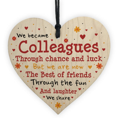 Handmade Wooden Hanging Heart Sign Gift For Colleague Leaving Work Job ...