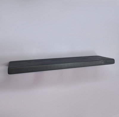 Handmade Wooden Rustic Floating Shelf 145mm Black Ash Length of 120cm