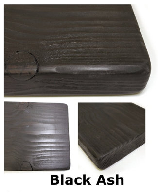 Handmade Wooden Rustic Floating Shelf 145mm Black Ash Length of 160cm