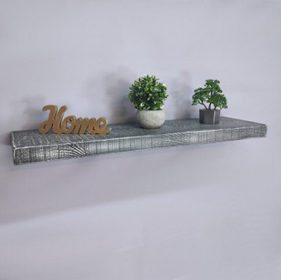 Handmade Wooden Rustic Floating Shelf 145mm Monochrome Length of 140cm