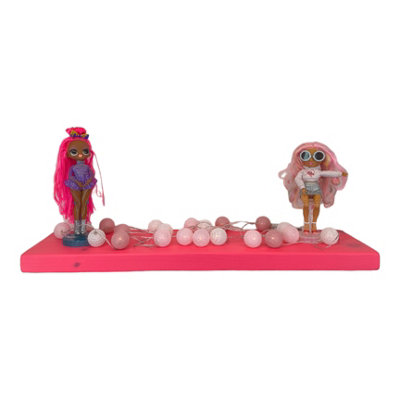 Handmade Wooden Rustic Floating Shelf 145mm Pink Length of 240cm
